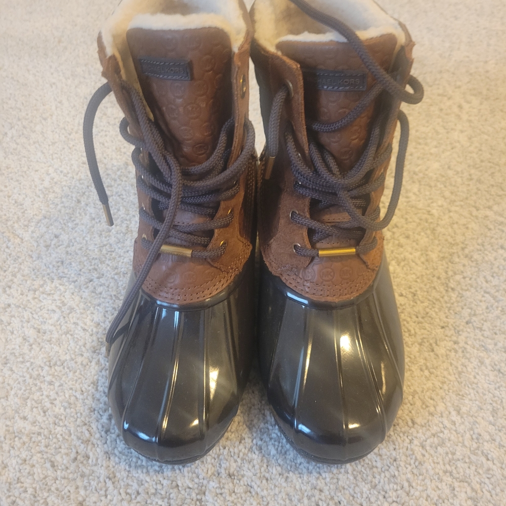 Michael Kors Brown and Black Lace Up Boots